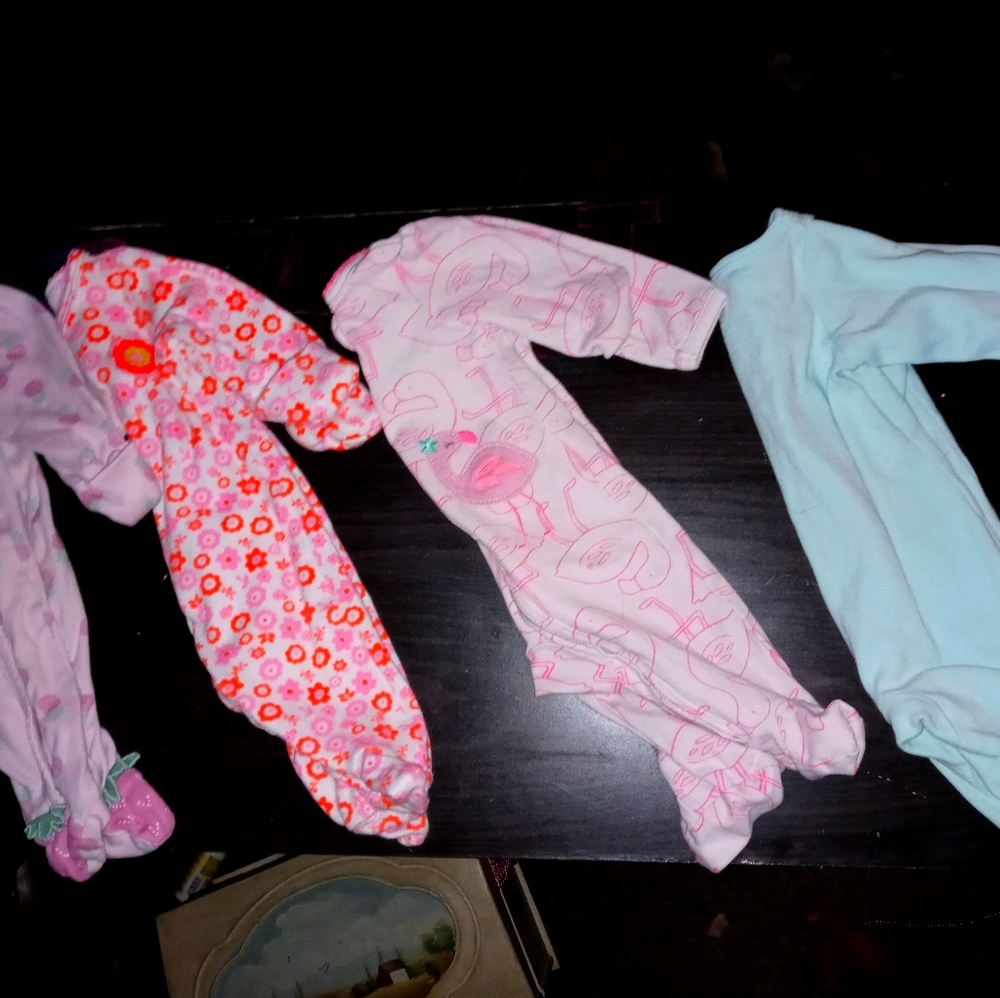 4 nb girl onesies